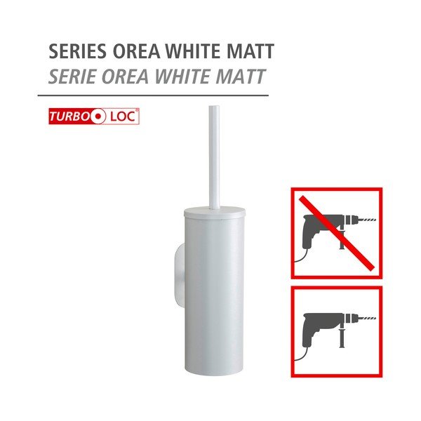 Bílá samodržící WC štětka z nerezové oceli Orea – Wenko-image-4