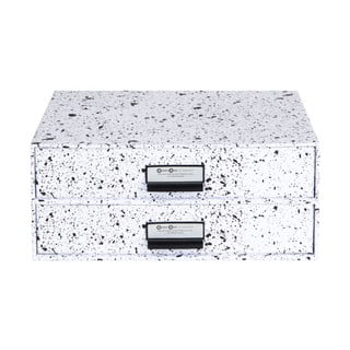 Černo-bílý zásuvkový box se 2 šuplíky Bigso Box of Sweden Birger