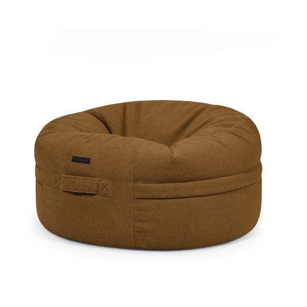 Hnědý sedací vak z textilie bouclé Roll 105 – SLOWDOWN