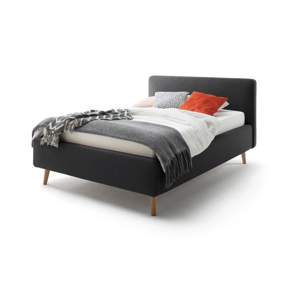 Antracitová čalouněná jednolůžková postel bez roštu 120x200 cm Mattis – Meise Möbel-image-2