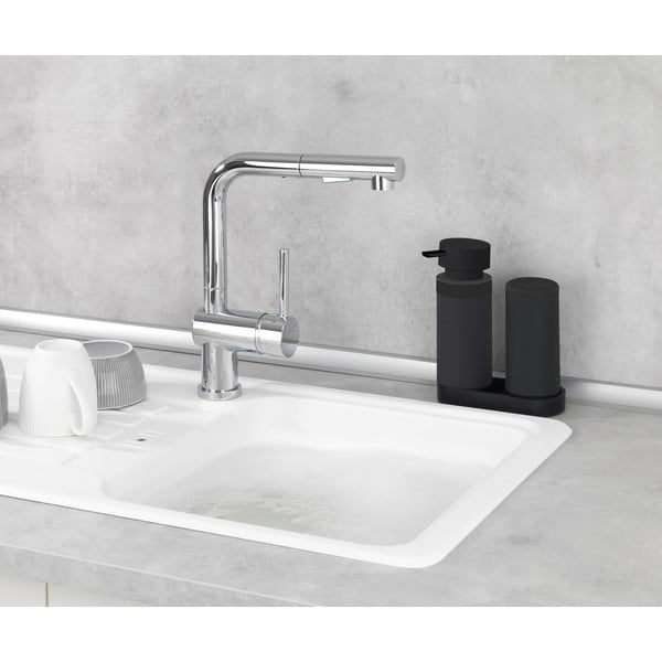 Černý stojan s dávkovačem na mycí prostředky Wenko Easy Squeez-e-image-2