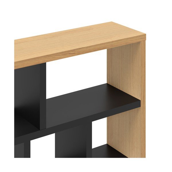Knihovna v dekoru dubu v černo-přírodní barvě 150x198 cm Berlin – TemaHome-image-4