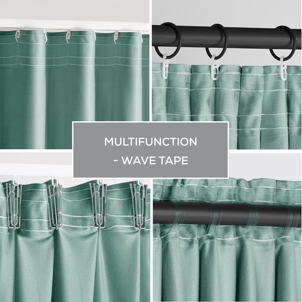 Světle zelený sametový dimout závěs 140x245 cm Pleat – Restilo-image-3