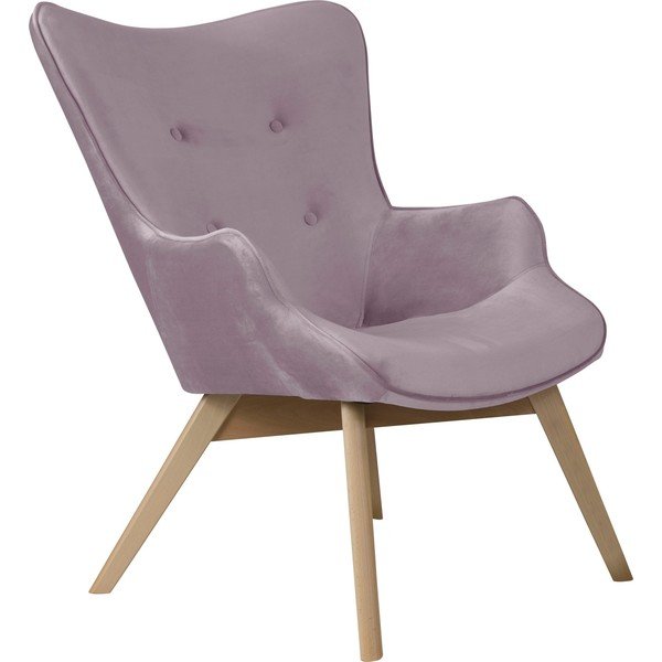 Sametové křeslo v levandulové barvě Niko – Ropez