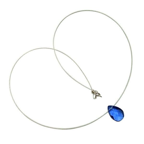 Stříbrný náhrdelník Teardrop Aqua Blue Topaz (topaz)