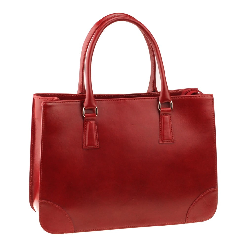 Červená kožená kabelka Florence Bags Denebola