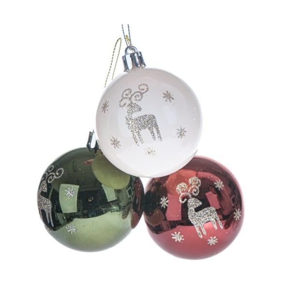 Plastové vánoční koule v sadě 3 ks ø 6 cm – Dakls