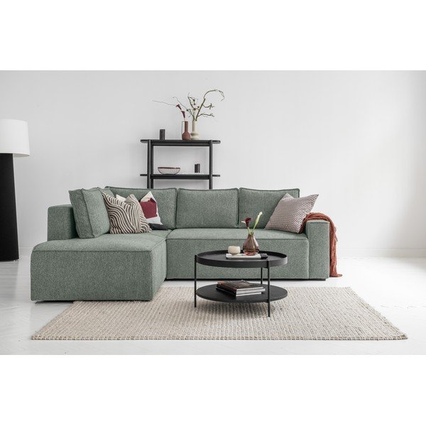 Světle zelená rozkládací rohová pohovka (levý roh) Brave Dave – Miuform-image-1