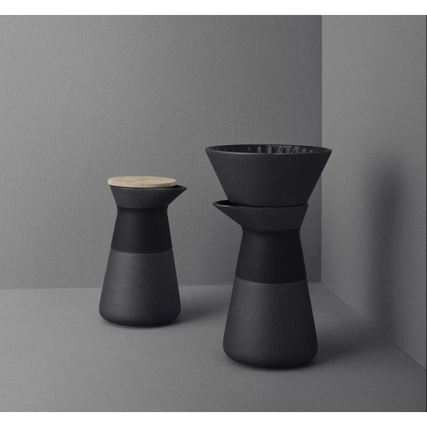 Černý kameninový set na překapávanou kávu 600 ml Theo – Stelton-image-1