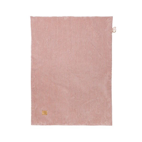 Růžová manšestrová dětská deka 100x77 cm – Meowbaby