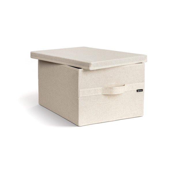 Béžový látkový úložný box s víkem 36x46x25 cm Soft Storage Large – Bigso-image-1