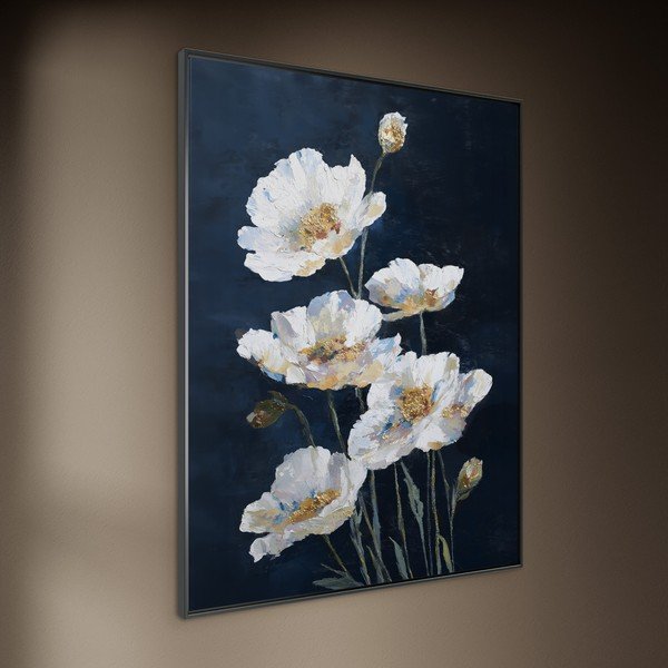 Tištěný obraz s rámem 60x80 cm White Poppies – Styler-image-2