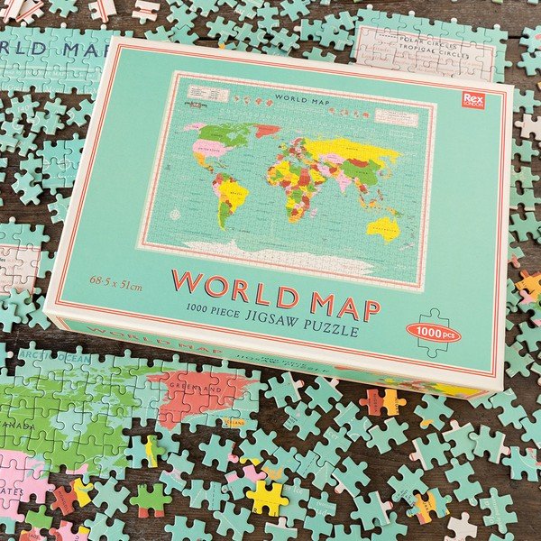 Puzzle (počet dílků 1000) World Map – Rex London-image-1