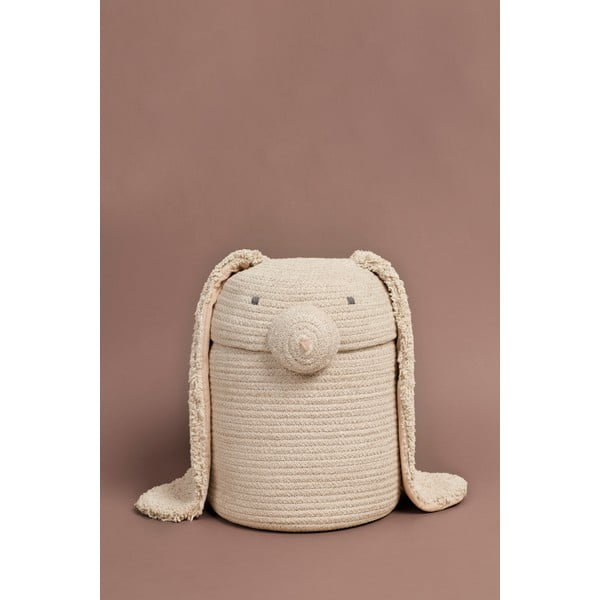 Krémový látkový dětský koš na hračky ø 25x30 cm Rita the Rabbit – Lorena Canals-image-4