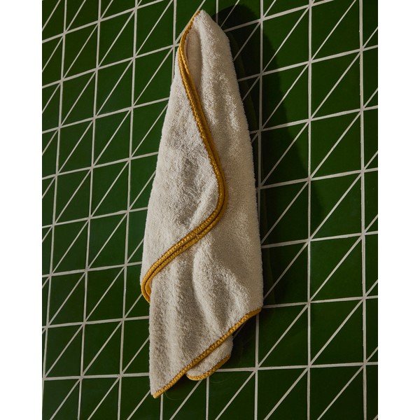 Žlutý/bílý froté bavlněný ručník 50x90 cm Sedora – Kave Home-image-1