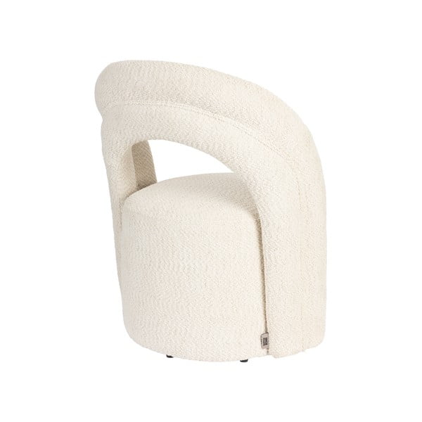 Krémové otočné křeslo z textilie bouclé Seina – Dutchbone-image-4
