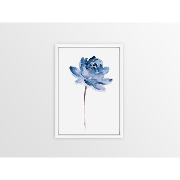 Nástěnný obraz v rámu Piacenza Art One Blue Flower, 23 x 33 cm