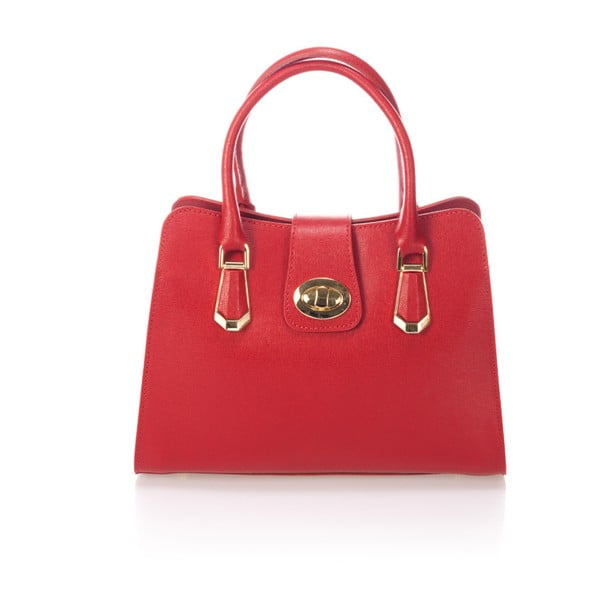 Červená kožená kabelka Lisa Minardi Dulcia