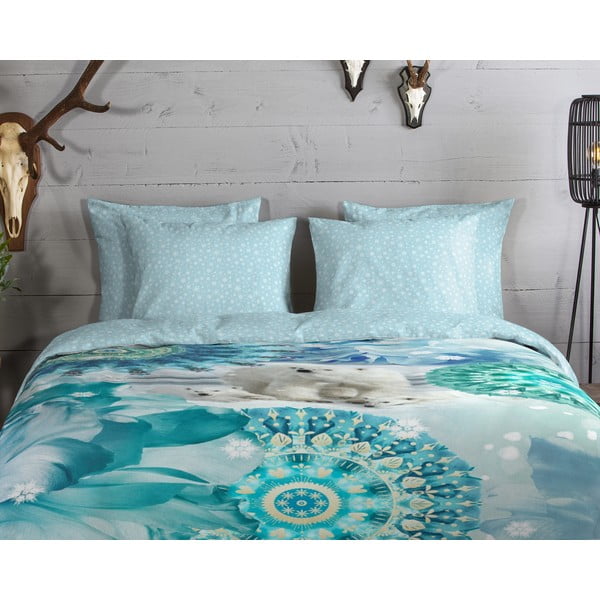 Modré flanelové povlečení na jednolůžko 140x200 cm Seppo – HIP-image-2