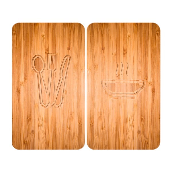 Sada 2 skleněných krytů na sporák Wenko Lunch, 52 x 30 cm