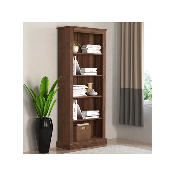 Hnědá knihovna z borovicového dřeva 181x31 cm Mille – Støraa-image-1