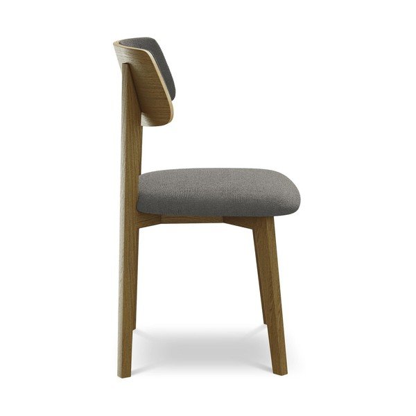 Šedá jídelní židle z masivního dřeva Niu – Makamii-image-2