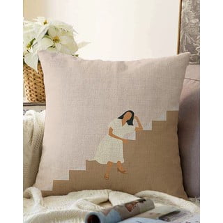 Povlak na polštář s příměsí bavlny Minimalist Cushion Covers Vacation, 55 x 55 cm