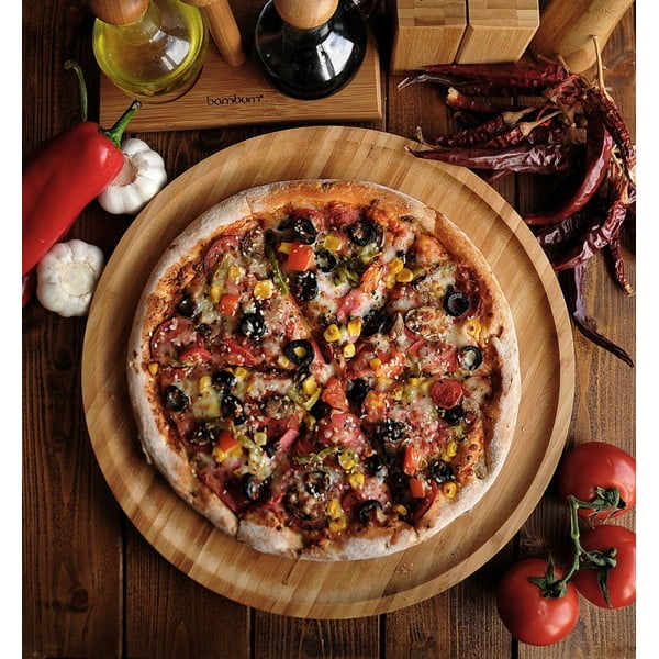 Bambusový otočný podnos Bambum Lily, ⌀ 28 cm-image-1