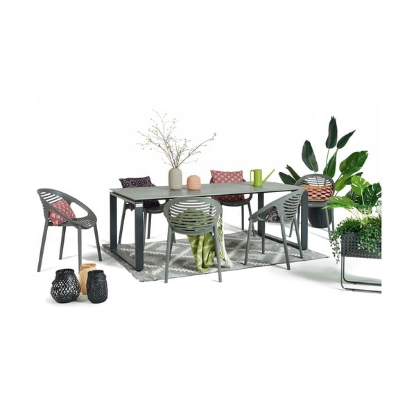 Zahradní jídelní set pro 6 osob s šedou židlí Joanna a stolem Strong, 210 x 100 cm-image-3