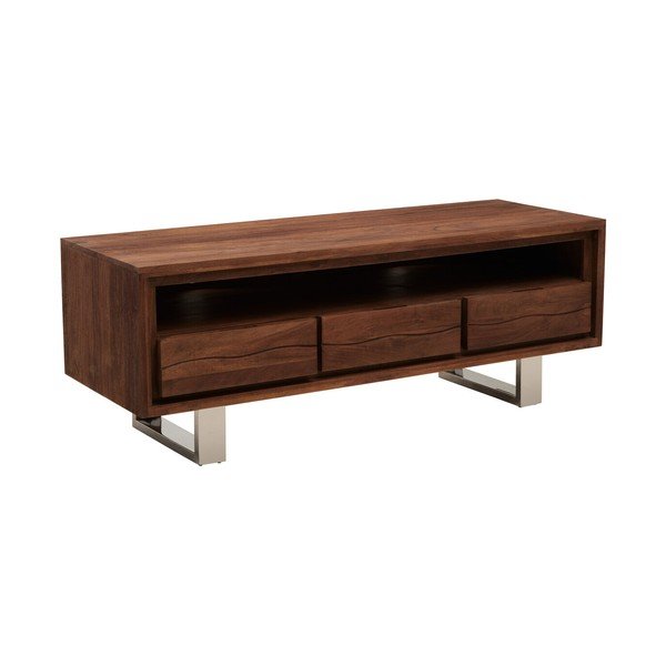 TV stolek z masivu akácie v tmavě přírodní barvě 140x52x50 cm Simla – Premier Housewares