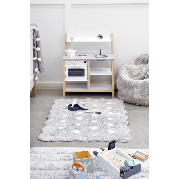 Šedý pratelný ručně tkaný bavlněný dětský koberec 70x100 cm Mini Biscuit Pearl Grey – Lorena Canals-image-1