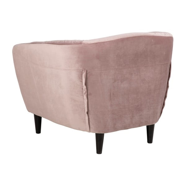 Pudrově růžové sametové křeslo Actona Ria-image-2