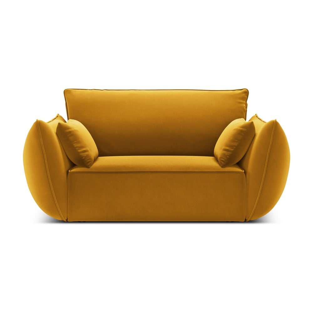 Sametové křeslo v hořčicové barvě Vanda – Mazzini Sofas