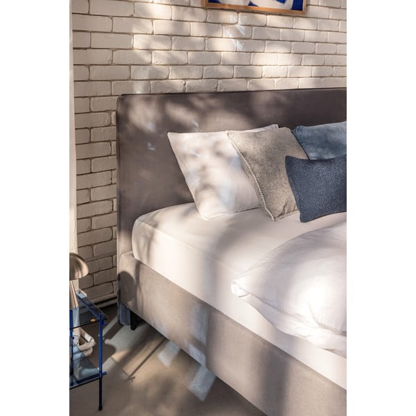 Šedá čalouněná dvoulůžková postel s roštem 160x200 cm Noira Slim – Bonami Selection-image-3