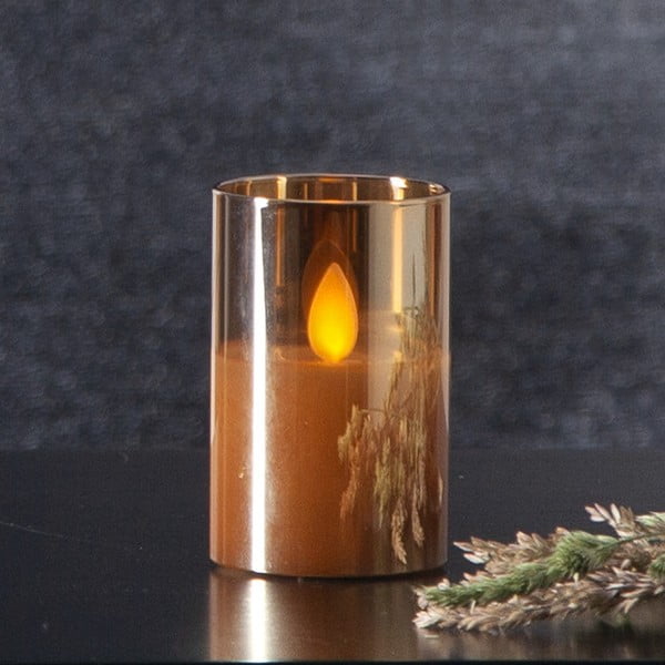 Oranžová LED vosková svíčka ve skle Star Trading M-Twinkle, výška 7,5 cm-image-1