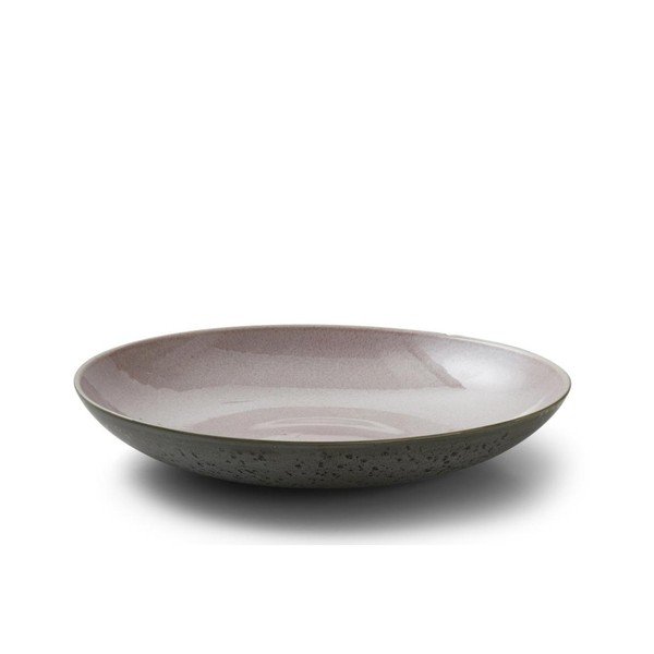 Šedá kameninová servírovací mísa s vnitřní glazurou v růžové barvě Bitz Mensa, průměr 40 cm-image-1