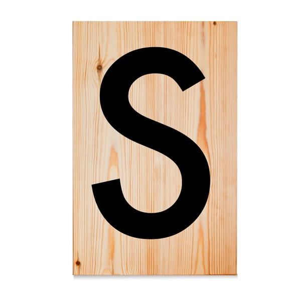 Dřevěná cedule Letters S