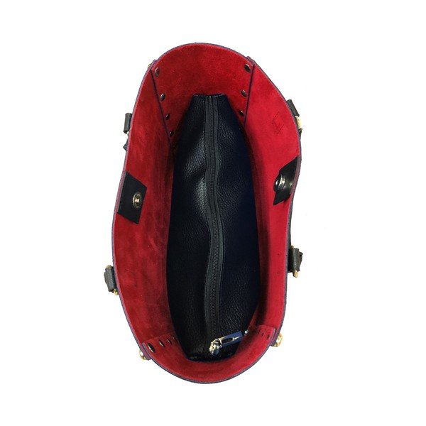 Černá kožená kabelka s červeným vnitřkem Maison Bag Kira-image-2