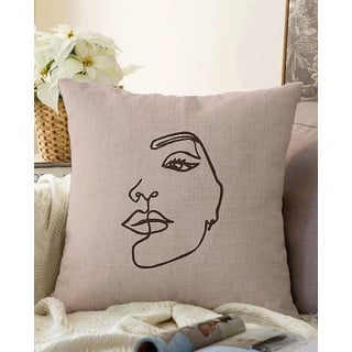 Béžový povlak na polštář s příměsí bavlny Minimalist Cushion Covers Chenille, 55 x 55 cm