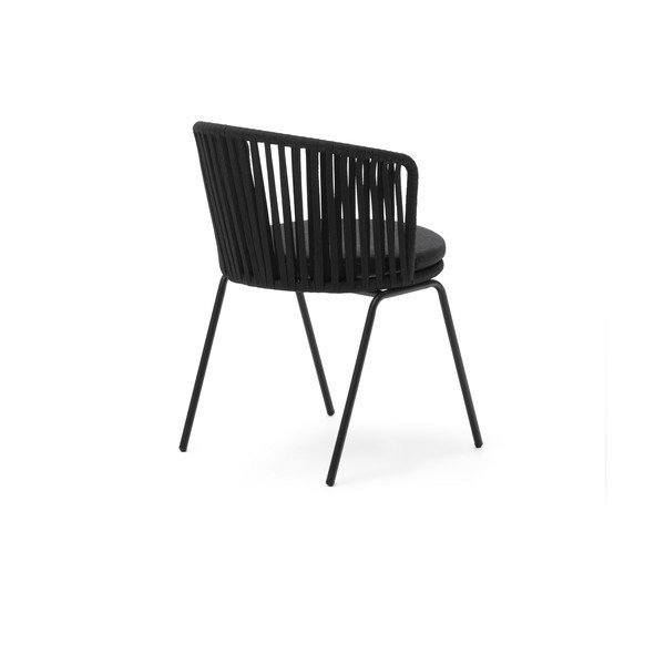 Černá kovová zahradní židle Saconca – Kave Home-image-4