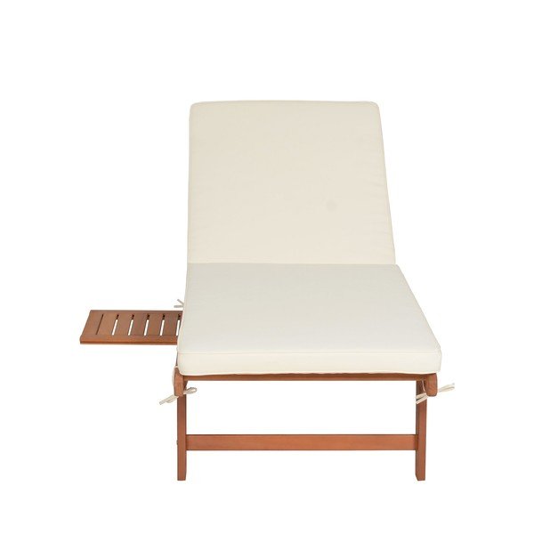 Dřevěné zahradní lehátko v krémovo-přírodní barvě San Diego – Garden Pleasure-image-4