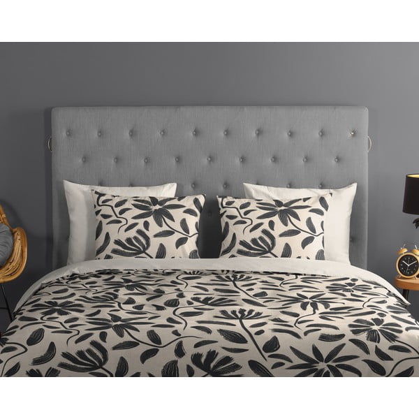 Černé/béžové bavlněné povlečení na dvoulůžko/prodloužené 200x220 cm Emilia – Good Morning-image-2