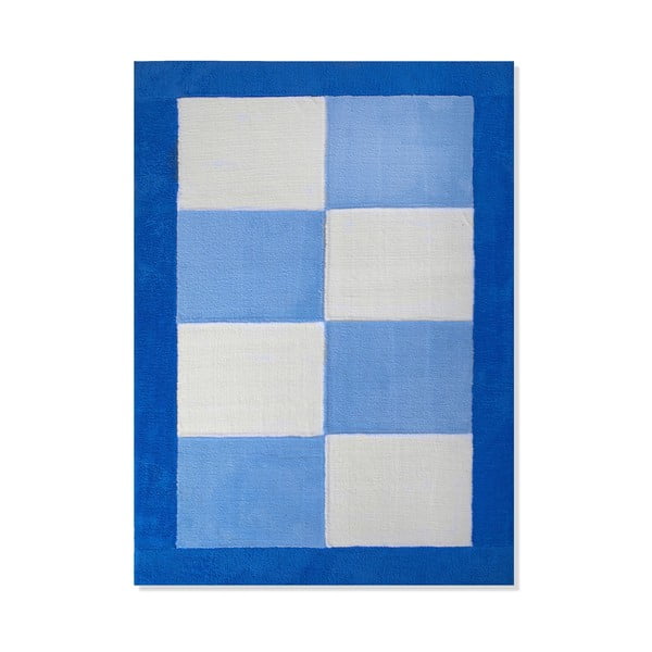 Dětský koberec Mavis Blue Checks, 100x150 cm