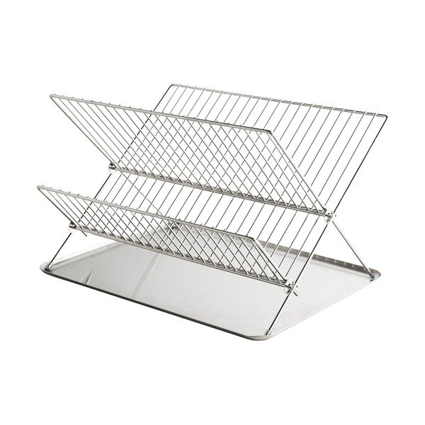 Kovový dvoupatrový odkapávač v leskle stříbrné barvě 41x31 cm Dry-It – Mette Ditmer Denmark