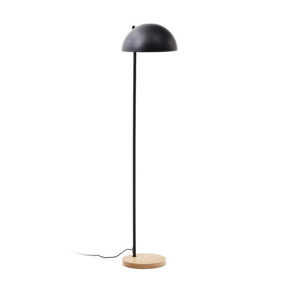 Černá/v přírodní barvě stojací lampa s kovovým stínidlem (výška 150 cm) Catlar – Kave Home