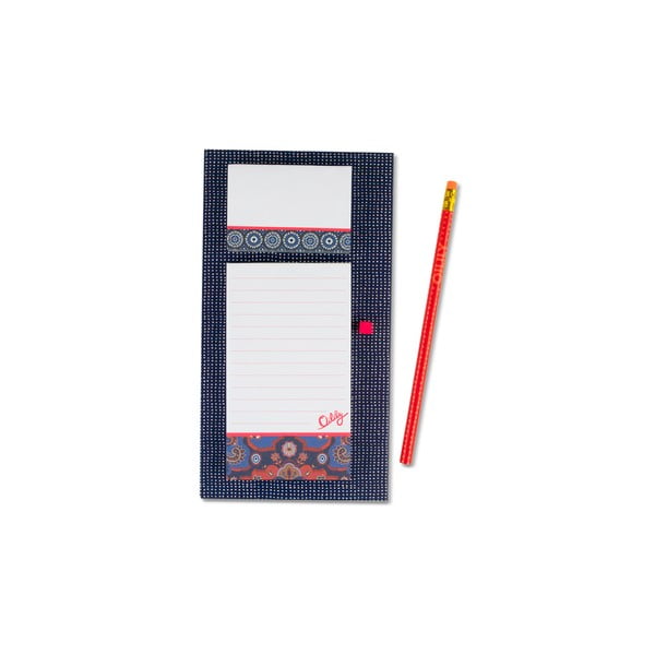 Linkovaný magnetický zápisník s lepícími papírky a tužkou Portico Designs Oilily
