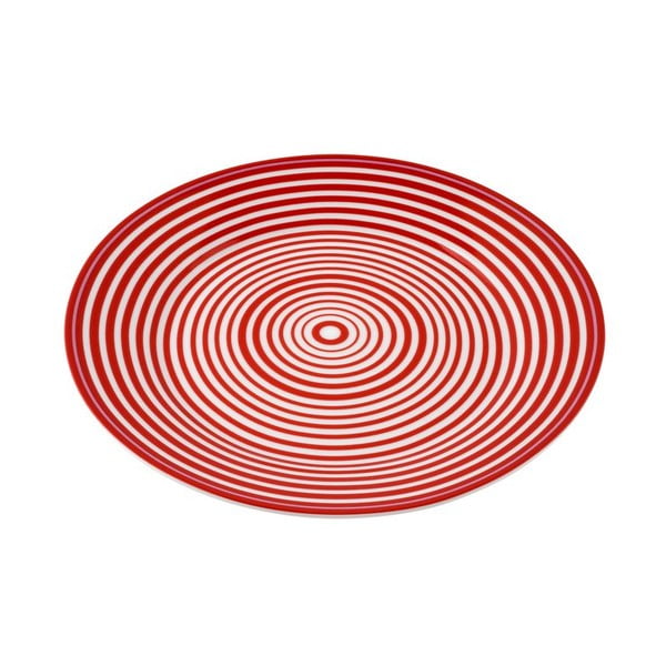 Porcelánový talíř Lines, červený 4 ks