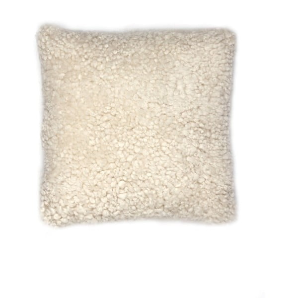 Krémově bílý vlněný polštář z ovčí kožešiny Auskin Banain, 35 x 35 cm