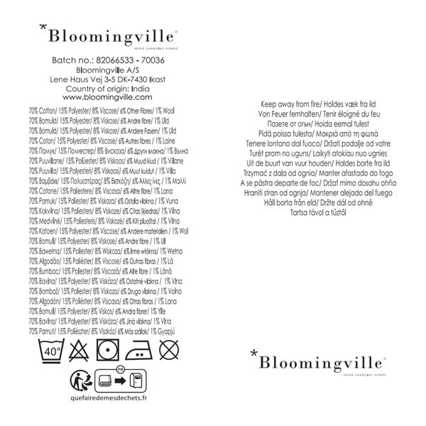 Modrá/béžová deka z recyklované bavlny 130x160 cm Salobre – Bloomingville-image-4