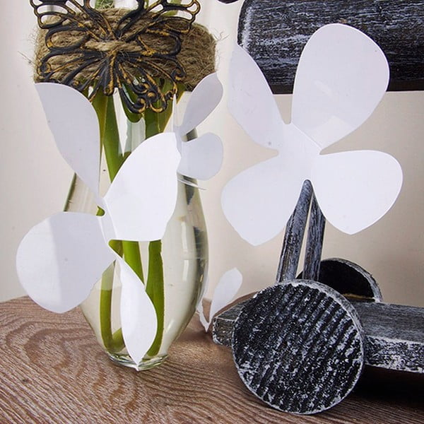 Sada 12 bílých adhezivních 3D samolepek Ambiance Flowers-image-2